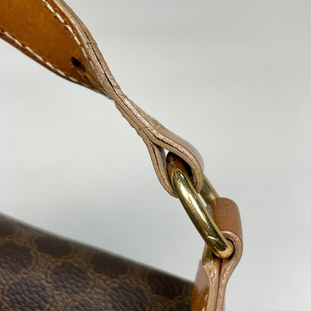 Celine Macadam Pattern Handbag Pouch Coated Canvas Brown Women's - Picture 4 of 8